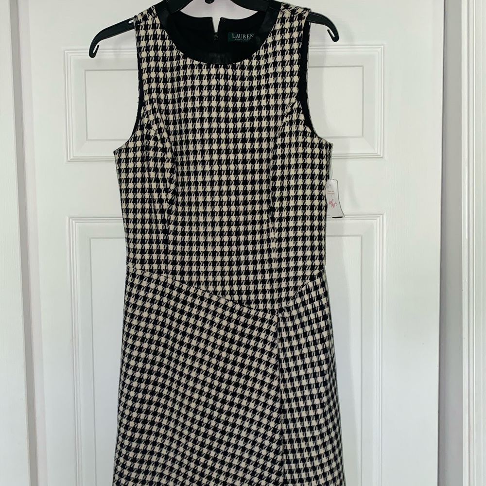 Houndstooth knee length dress